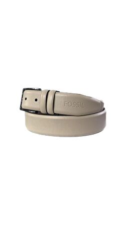 Fossil Krem Hakiki Deri Klasik 3,5 Cm Erkek Kemeri-120CM