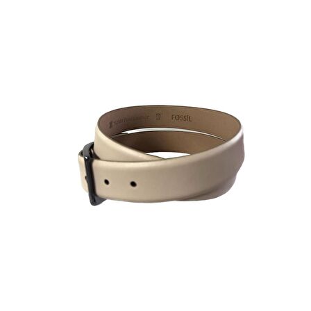 Fossil Krem Hakiki Deri Klasik 3,5 Cm Erkek Kemeri-120CM