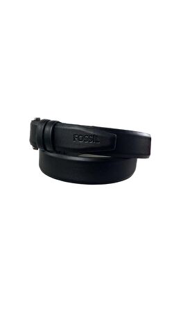 Fossil Siyah Düz Klasik 3,5 cm Erkek Kemeri-130CM