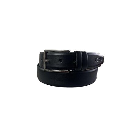 Fossil Siyah Düz Klasik 3,5 cm Erkek Kemeri-110CM