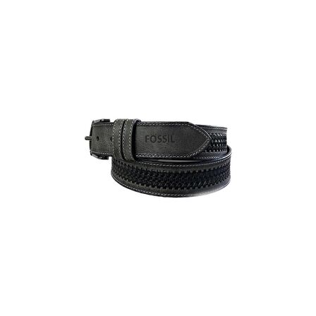 Fossil Gri Deri Desenli Suni Deri 4 cm Erkek Kemeri-110cm