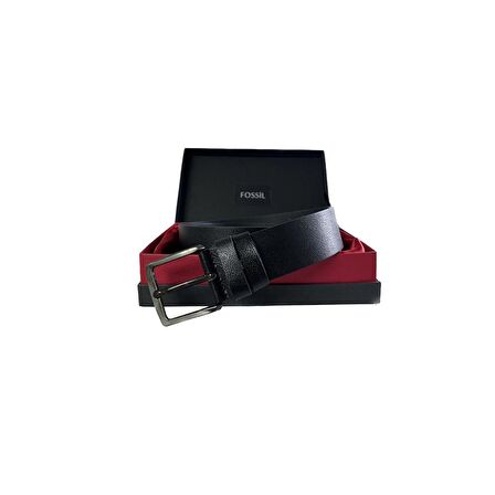 Fossil Siyah Hakiki Deri 4,5 cm Erkek Kemeri-125cm