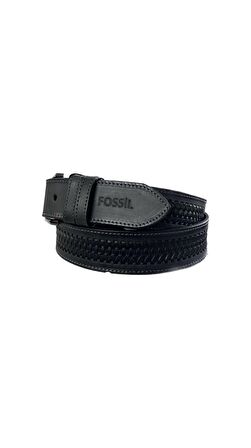 Fossil Gri desenli Hakiki deri Spor kemer 4CM-120CM