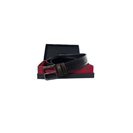 Fossil Kahve Desenli Hakiki Deri Spor Erkek Kemeri 4cm-125CM