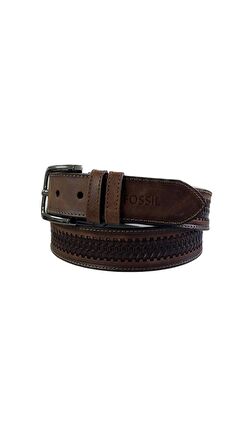 Fossil Taba Desenli Hakiki Deri Spor Erkek Kemeri 4cm-110CM