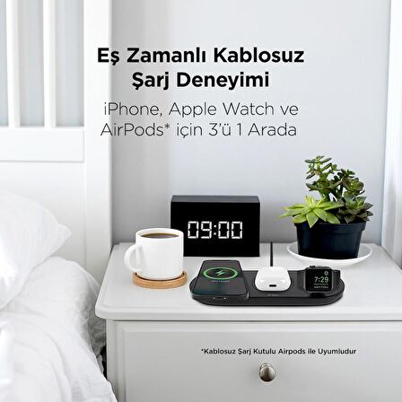 Ttec Led Aydınlatmalı 4in1 Kulaklık Apple Watch Uyumlu İphone Şarj Standı Magsafe Uyum Masaüstü Şarj Standı