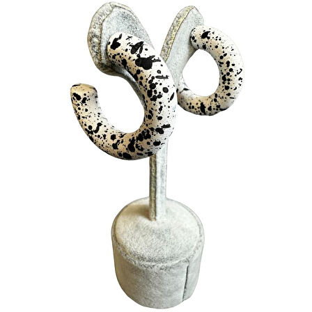 Uretti - İREM 3914 Dalmaçya Desenli Metal Halka Küpe