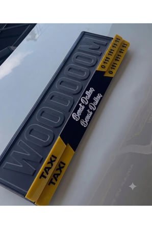Taxi İsme Özel Kabartmalı Lüks Pleksi Plakalık