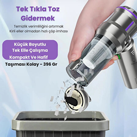 Yeni 16000pa Güçlü Portatif Vakumlu Kablosuz Üflemeli Mini Araç Süpürgesi