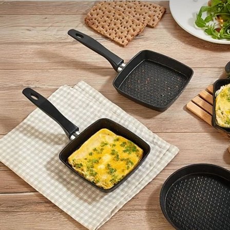 Yanmaz Yapışmaz Granit Kaplama Döküm Yuvarlak Mini Tava, Yuvarlak Yumurta ve Sos Tavası, Mini Yer Kaplamayan Granit Kaplama Döküm Sos ve Yumurta Tavası (14cm)