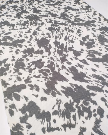 Ekru Üzeri Antrasit Desenli İnce Esnek Bürümcük Jarse Kumaş Elbiselik & Bluzluk 140x190cm