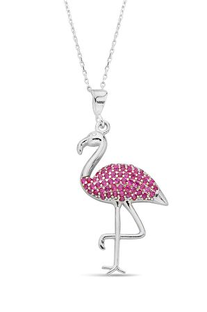 925 Ayar Gümüş Flamingo Kolye - 23166902