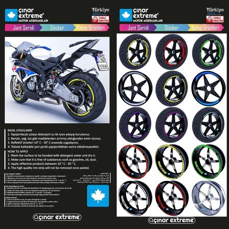 Moto GP Patlıcan Moru İç Jant Şeridi Sticker