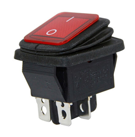 Ayt IC-104W-S Geniş Körüklü Işıklı Anahtar On Off 4 Pin 21x26mm 20 Amper Düğme Aç Kapa