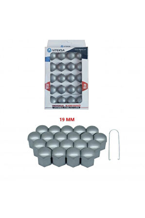 Viteksa Bijon Kapağı Düz 19mm Gri 20li Set