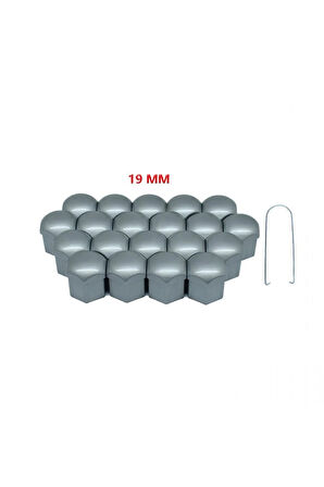 Viteksa Bijon Kapağı Düz 19mm Gri 20li Set