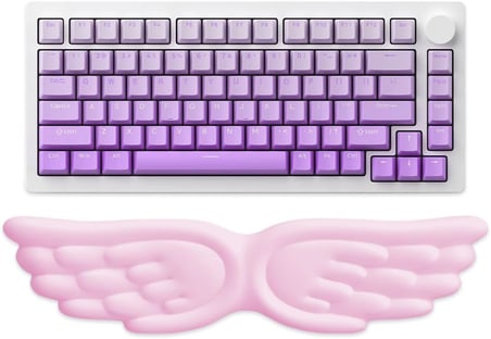 Kanat Şekilli Klavye Bilek Desteği Ergonomik Konforlu Memory Foam Kaymaz Taban Bilek Yastığı (Beyaz)