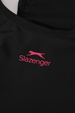 Slazenger SP Boyleg Ld43 Kadın Mayo Siyah / Fuşya