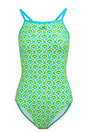 Slazenger Tie Back Kadın Yüzücü Yeşil / Sarı Mayo
