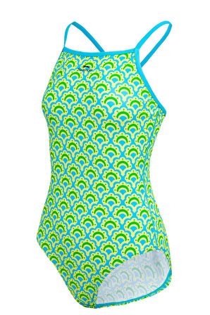 Slazenger Tie Back Kadın Yüzücü Yeşil / Sarı Mayo