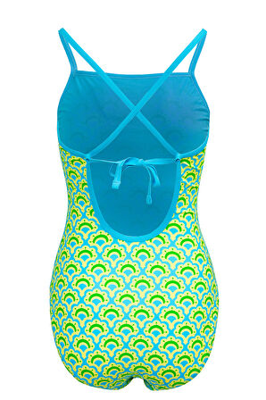 Slazenger Tie Back Kadın Yüzücü Yeşil / Sarı Mayo