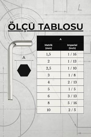 9 Parça Alyan Seti, Krom Kaplamalı, Alyan Anahtar Takımı, Sertleştirilmiş Çelik, Pratik Taşıma Aparatlı, Dayanıklı, Tamirat Aleti