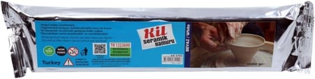 Seramik, Kil Hamuru, 1000 Gr, Beyaz Renk, Modelleme Çamuru, Kil
