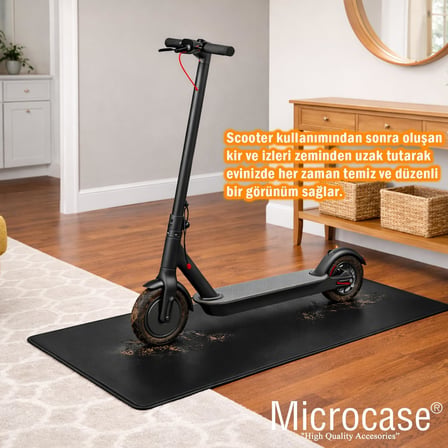 Elektrikli Scooterlar için Ev içi Park Toz Çamur Zemin Koruyucu Deri Mat 50x140 AL5508