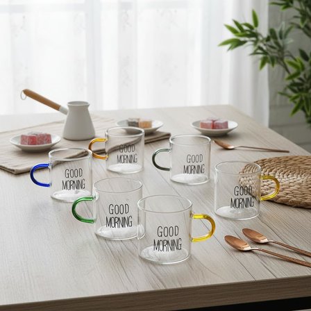 6'lı Borosilikat Cam Espresso ve Türk Kahvesi Fincanı Seti (90 ml) - Düz ve Rölyefli Seçenekli Tabaksız Mini Kupa (Düz)