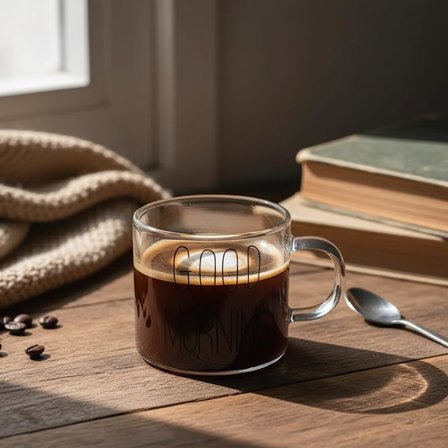 6'lı Borosilikat Cam Espresso ve Türk Kahvesi Fincanı Seti (90 ml) - Düz ve Rölyefli Seçenekli Tabaksız Mini Kupa (Düz)