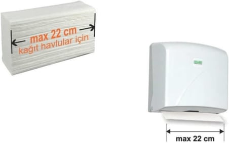 Z Katlı Kağıt Havlu Dispenseri Max 22 Cm 200 Ad Beyaz K2