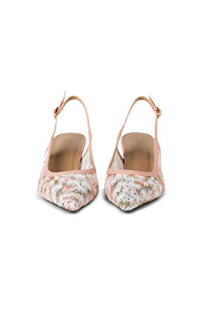 Aspen  Çiçek Detaylı Kısa Topuklu Ayakkabı