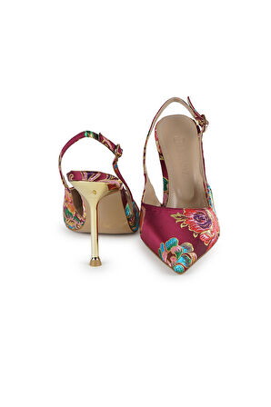 Valley  Etnik Desen Topuklu Ayakkabı