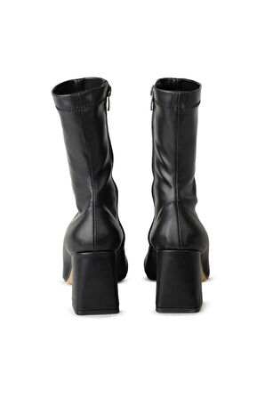 Feel Siyah Suni Deri Streç Çizme