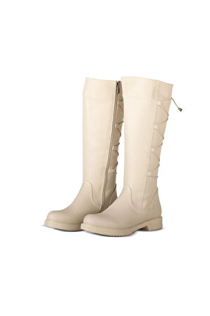 Hayes Suni Deri Arka İp Bağcık Detaylı Çizme