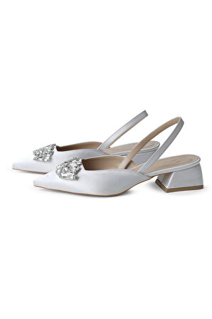 Nicole Gümüş Taş Detaylı Babet