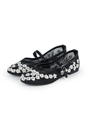 Karla  Çiçek Detaylı Babet