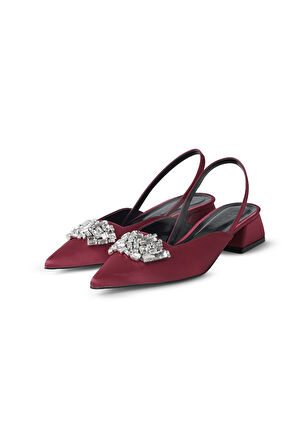 Nicole Bordo Taş Detaylı Babet