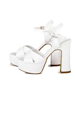 Juliet Suni Deri Beyaz Platform Ayakkabı