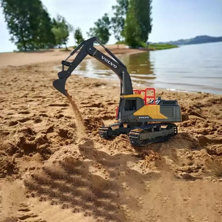 Sesli ve Işıklı Kumandalı RC Volvo Madencilik Ekskavatörü