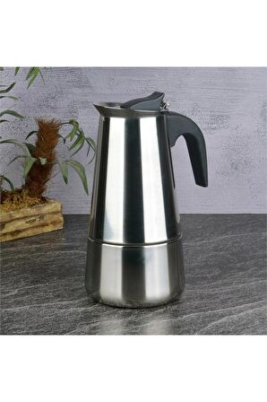 Çelik Moka Pot Cezve 6 Fincanlık - 360ml.