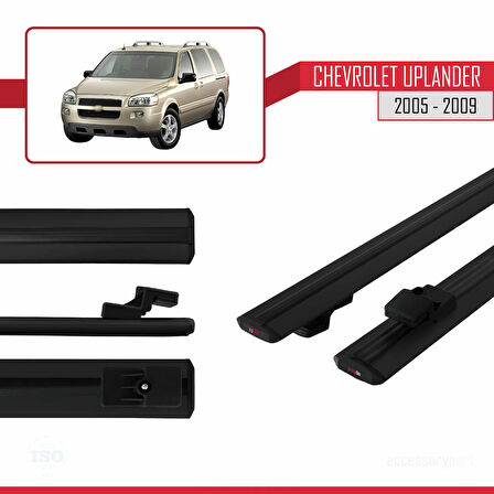 Chevrolet Uplander 2005-2009 Arası ile Uyumlu BASIC Model Ara Atkı Tavan Barı Siyah 2 Adet