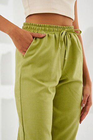 Beli Lastikli Rahat Kalıp Kumaş Pantolon