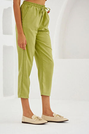 Beli Lastikli Rahat Kalıp Kumaş Pantolon