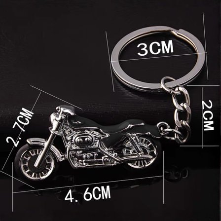 Kdot Motorsiklet Tasarımlı Anahtarlık, Siyah, Çinko Alaşım Metal, Motor Temalı, Dayanıklı, 4.5x2.5 cm