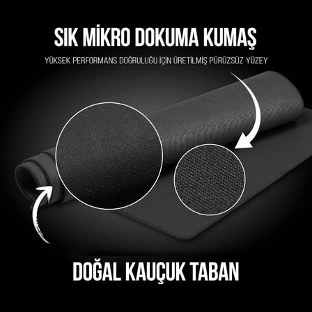 Klasse Pro Black Edition - Dikişli Kenar 70x30, 90x40, 100x50 ve 120x60 cm Oyuncu Gaming Mouse Pad (Siyah, 90x40 cm)