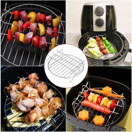 Airfryer Izgara Teli, Universal Boyutta, ÇELİK TEL, Izgara Şiş Ve Ekmek Kızartma Rafı Seti