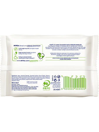 NIVEA Makyaj Temizleme Mendilleri Normal Ciltler (1 PAKET 25 Adet) X 2PAKET