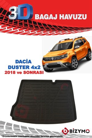 Dacia Duster 4X2 2018-2022 3D Bagaj Havuzu