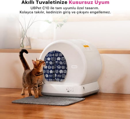 C10 Uyumlu Akıllı Kedi Tuvaleti Perdesi | Premium Kumaş, Mıknatıslı Giriş, Hijyenik ve Kolay Temizlenir